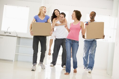 Moving van and boxes for a home move in Dulwich