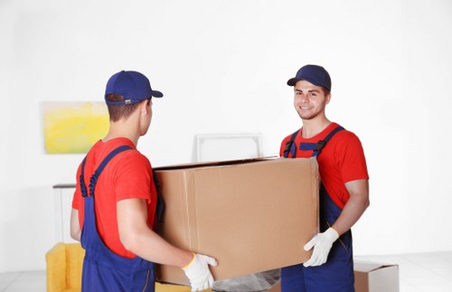 Office moving team preparing a Dulwich commercial relocation