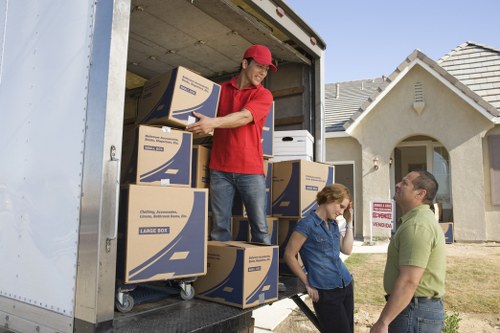 Packed household items ready for transport during a Dulwich move