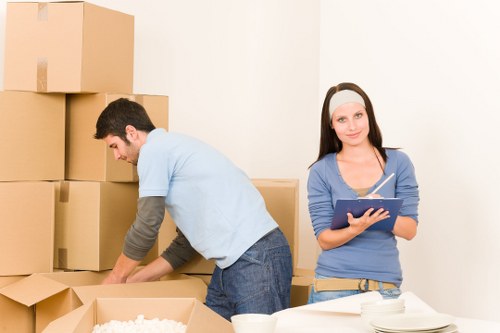 Packed moving boxes ready for a Dulwich house removal